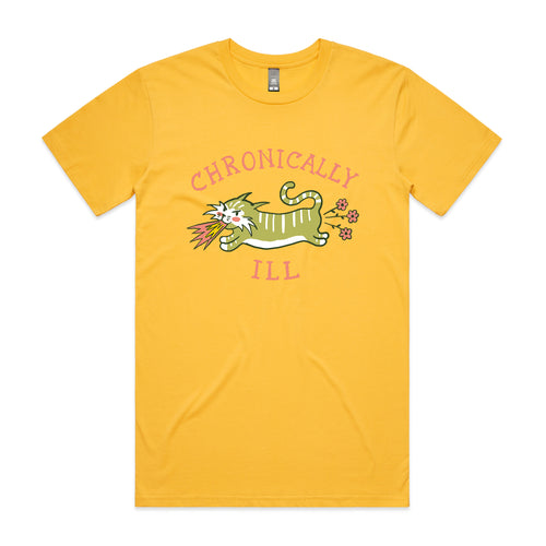 Chronically Ill Tee by Lonely Kids Club. All clothing from our T-shirts to our shorts and hoodies are ethically made, and printed packed and shipped from Sydney.