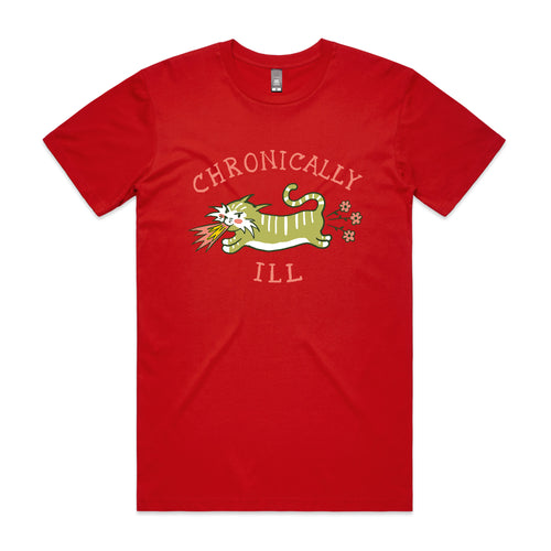 Chronically Ill Tee by Lonely Kids Club. All clothing from our T-shirts to our shorts and hoodies are ethically made, and printed packed and shipped from Sydney.