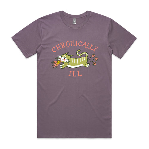 Chronically Ill Tee by Lonely Kids Club. All clothing from our T-shirts to our shorts and hoodies are ethically made, and printed packed and shipped from Sydney.