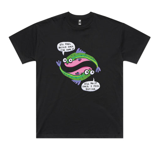 I'll Feel Better Tee by Lonely Kids Club. All clothing from our T-shirts to our shorts and hoodies are ethically made, and printed packed and shipped from Sydney.