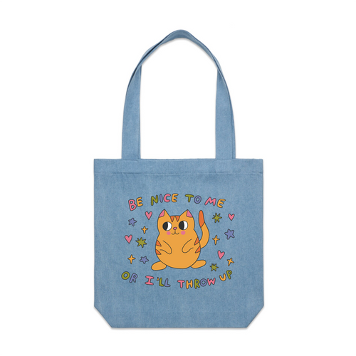 I'll Throw Up Tote by Lonely Kids Club. All clothing from our T-shirts to our shorts and hoodies are ethically made, and printed packed and shipped from Sydney.