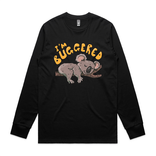 I'm Buggered Tee by Lonely Kids Club. All clothing from our T-shirts to our shorts and hoodies are ethically made, and printed packed and shipped from Sydney.