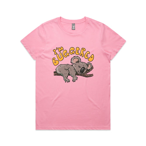 I'm Buggered Tee by Lonely Kids Club. All clothing from our T-shirts to our shorts and hoodies are ethically made, and printed packed and shipped from Sydney.