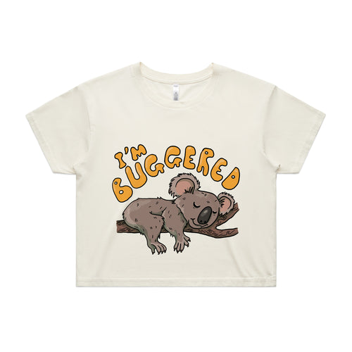 I'm Buggered Tee by Lonely Kids Club. All clothing from our T-shirts to our shorts and hoodies are ethically made, and printed packed and shipped from Sydney.