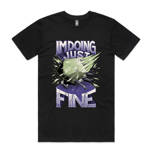Doing Just Fine Tee by Lonely Kids Club. All clothing from our T-shirts to our shorts and hoodies are ethically made, and printed packed and shipped from Sydney.