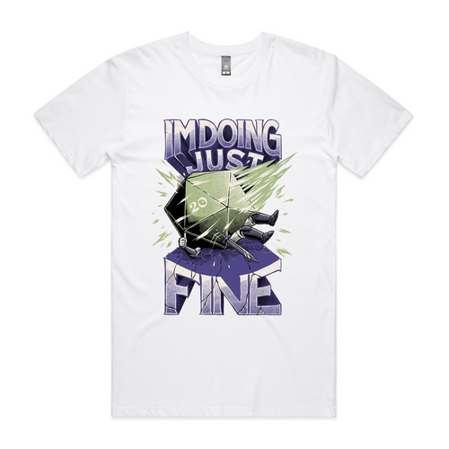Doing Just Fine Tee by Lonely Kids Club. All clothing from our T-shirts to our shorts and hoodies are ethically made, and printed packed and shipped from Sydney.