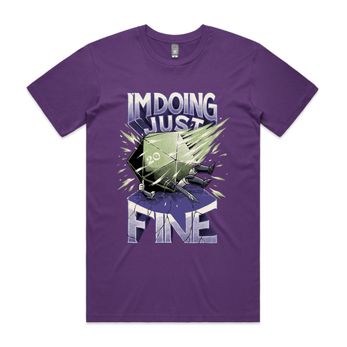Doing Just Fine Tee by Lonely Kids Club. All clothing from our T-shirts to our shorts and hoodies are ethically made, and printed packed and shipped from Sydney.