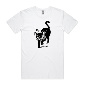 I'm Shy Tee by Lonely Kids Club. All clothing from our T-shirts to our shorts and hoodies are ethically made, and printed packed and shipped from Sydney.