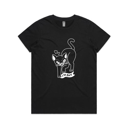 I'm Shy Tee by Lonely Kids Club. All clothing from our T-shirts to our shorts and hoodies are ethically made, and printed packed and shipped from Sydney.
