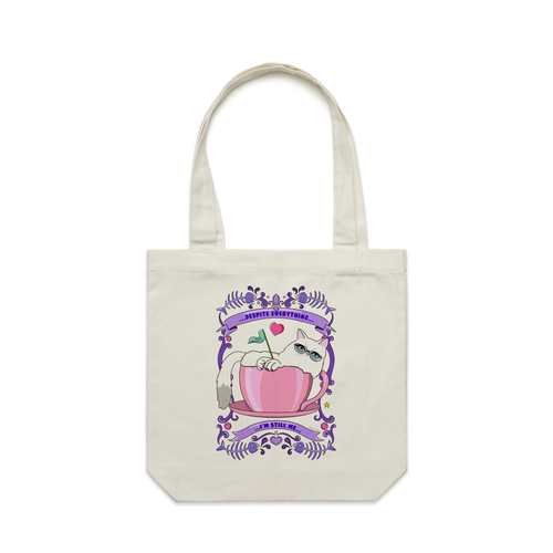 I'm Still Me Tote by Lonely Kids Club. All clothing from our T-shirts to our shorts and hoodies are ethically made, and printed packed and shipped from Sydney.