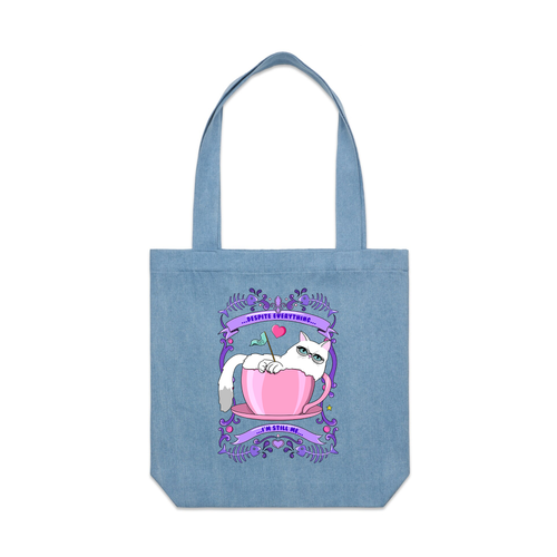 I'm Still Me Tote by Lonely Kids Club. All clothing from our T-shirts to our shorts and hoodies are ethically made, and printed packed and shipped from Sydney.