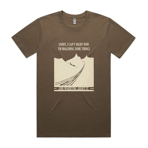 Imagining Some Things Tee by Lonely Kids Club. All clothing from our T-shirts to our shorts and hoodies are ethically made, and printed packed and shipped from Sydney.