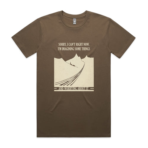 Imagining Some Things Tee by Lonely Kids Club. All clothing from our T-shirts to our shorts and hoodies are ethically made, and printed packed and shipped from Sydney.