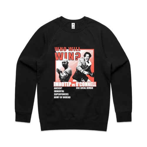 Imhotep vs O'Connell Jumper by Lonely Kids Club. All clothing from our T-shirts to our shorts and hoodies are ethically made, and printed packed and shipped from Sydney.