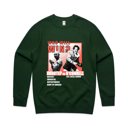 Imhotep vs O'Connell Jumper by Lonely Kids Club. All clothing from our T-shirts to our shorts and hoodies are ethically made, and printed packed and shipped from Sydney.