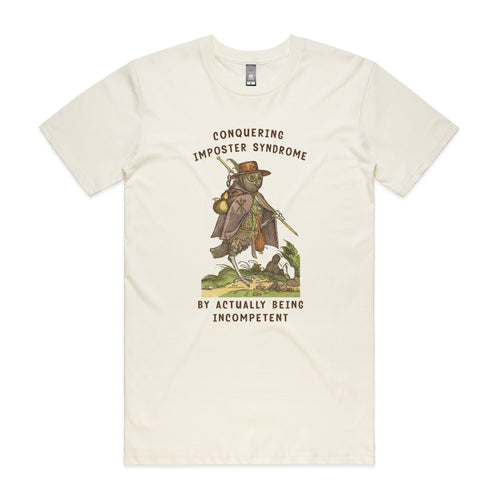Imposter Syndrome Tee by Lonely Kids Club. All clothing from our T-shirts to our shorts and hoodies are ethically made, and printed packed and shipped from Sydney.