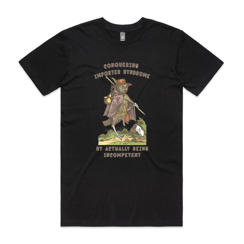 Imposter Syndrome Tee by Lonely Kids Club. All clothing from our T-shirts to our shorts and hoodies are ethically made, and printed packed and shipped from Sydney.