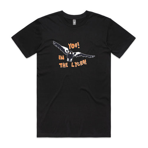 In The Lycra Tee by Lonely Kids Club. All clothing from our T-shirts to our shorts and hoodies are ethically made, and printed packed and shipped from Sydney.