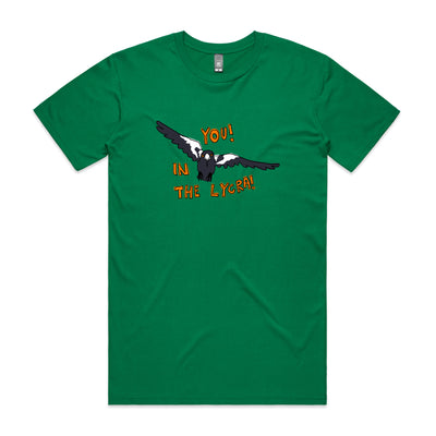 In The Lycra Tee by Lonely Kids Club. All clothing from our T-shirts to our shorts and hoodies are ethically made, and printed packed and shipped from Sydney.
