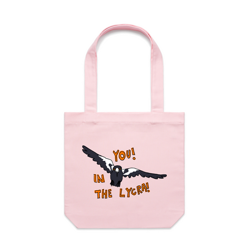 In The Lycra Tote by Lonely Kids Club. All clothing from our T-shirts to our shorts and hoodies are ethically made, and printed packed and shipped from Sydney.