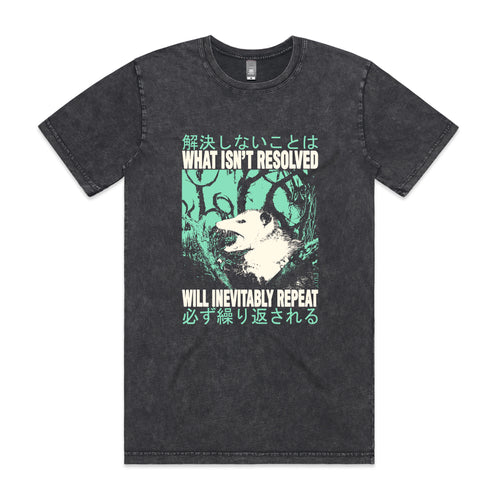 Inevitably Repeat Tee by Lonely Kids Club. All clothing from our T-shirts to our shorts and hoodies are ethically made, and printed packed and shipped from Sydney.