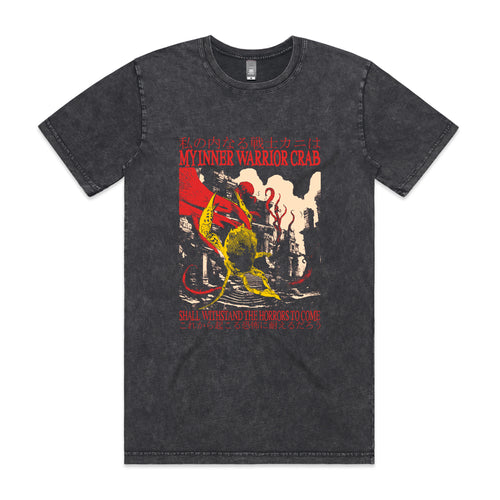 Inner Warrior Crab Tee by Lonely Kids Club. All clothing from our T-shirts to our shorts and hoodies are ethically made, and printed packed and shipped from Sydney.