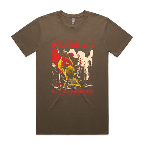 Inner Warrior Crab Tee by Lonely Kids Club. All clothing from our T-shirts to our shorts and hoodies are ethically made, and printed packed and shipped from Sydney.