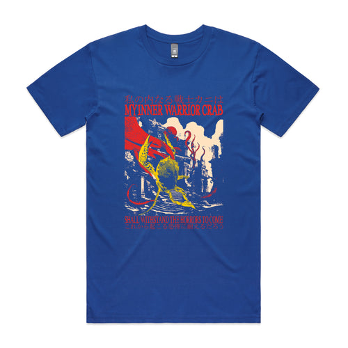 Inner Warrior Crab Tee by Lonely Kids Club. All clothing from our T-shirts to our shorts and hoodies are ethically made, and printed packed and shipped from Sydney.