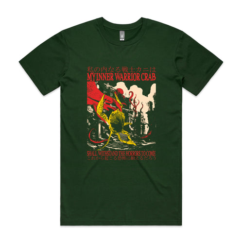 Inner Warrior Crab Tee by Lonely Kids Club. All clothing from our T-shirts to our shorts and hoodies are ethically made, and printed packed and shipped from Sydney.