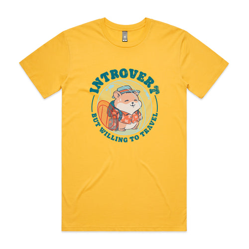 Introvert Will Travel Tee by Lonely Kids Club. All clothing from our T-shirts to our shorts and hoodies are ethically made, and printed packed and shipped from Sydney.