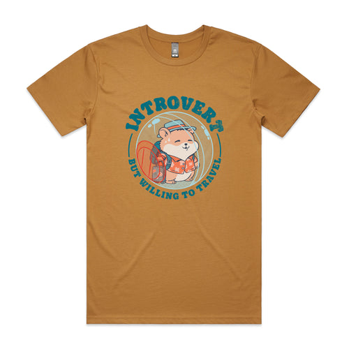 Introvert Will Travel Tee by Lonely Kids Club. All clothing from our T-shirts to our shorts and hoodies are ethically made, and printed packed and shipped from Sydney.