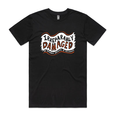 Irreparably Damaged Tee by Lonely Kids Club. All clothing from our T-shirts to our shorts and hoodies are ethically made, and printed packed and shipped from Sydney.