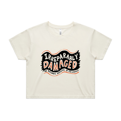 Irreparably Damaged Tee by Lonely Kids Club. All clothing from our T-shirts to our shorts and hoodies are ethically made, and printed packed and shipped from Sydney.