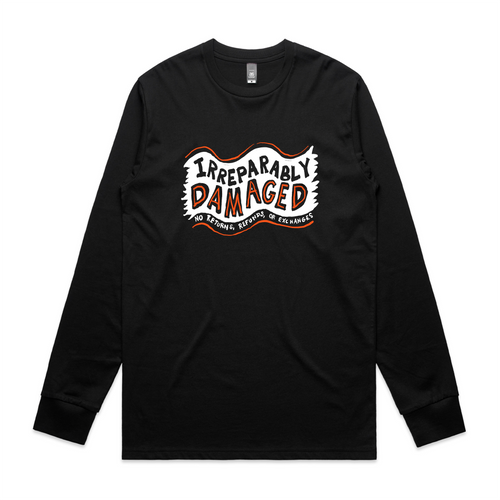 Irreparably Damaged Tee by Lonely Kids Club. All clothing from our T-shirts to our shorts and hoodies are ethically made, and printed packed and shipped from Sydney.
