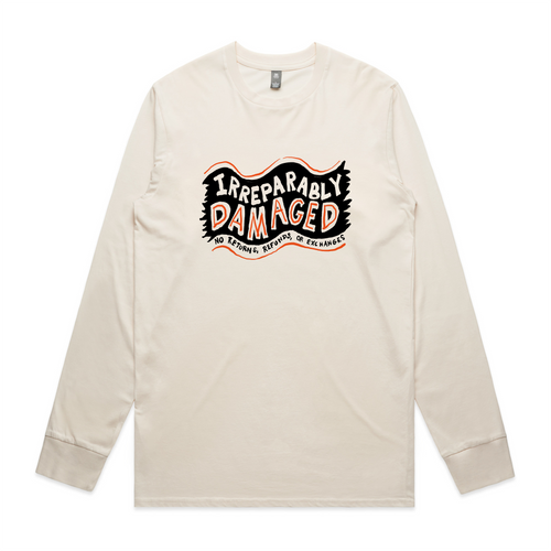 Irreparably Damaged Tee by Lonely Kids Club. All clothing from our T-shirts to our shorts and hoodies are ethically made, and printed packed and shipped from Sydney.