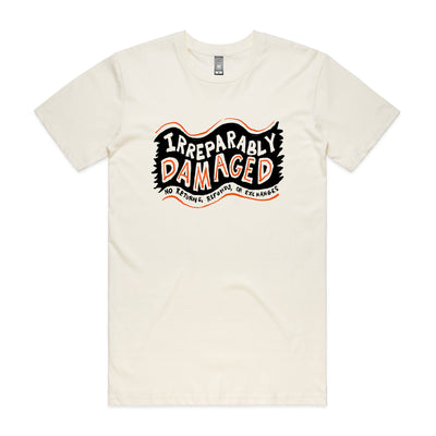 Irreparably Damaged Tee by Lonely Kids Club. All clothing from our T-shirts to our shorts and hoodies are ethically made, and printed packed and shipped from Sydney.