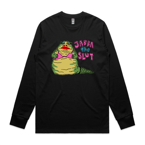 Jabba The Slut Shirt. Printed in Sydney on premium T-shirts by Lonely Kids Club.