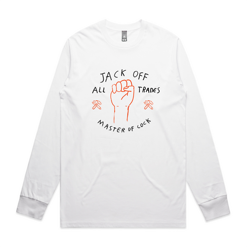 Jack Off All Trades Tee by Lonely Kids Club. All clothing from our T-shirts to our shorts and hoodies are ethically made, and printed packed and shipped from Sydney.