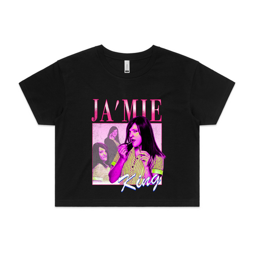 Ja'mie King Retro Tee by Lonely Kids Club. All clothing from our T-shirts to our shorts and hoodies are ethically made, and printed packed and shipped from Sydney.