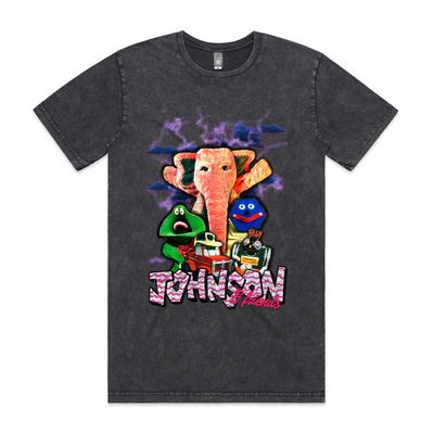 Johnson and Friends Tee by Lonely Kids Club. All clothing from our T-shirts to our shorts and hoodies are ethically made, and printed packed and shipped from Sydney.