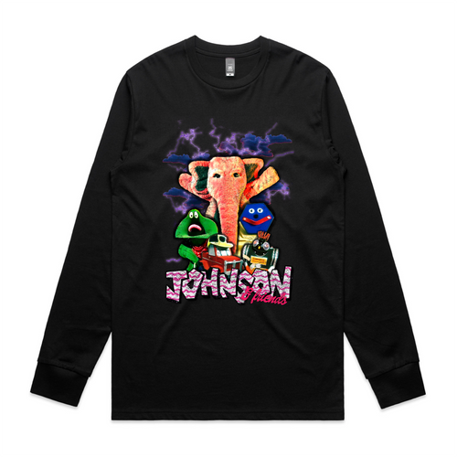 Johnson and Friends Tee by Lonely Kids Club. All clothing from our T-shirts to our shorts and hoodies are ethically made, and printed packed and shipped from Sydney.