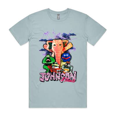 Johnson and Friends Tee by Lonely Kids Club. All clothing from our T-shirts to our shorts and hoodies are ethically made, and printed packed and shipped from Sydney.