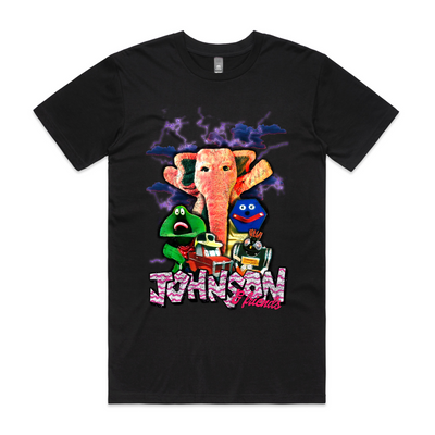 Johnson and Friends Tee by Lonely Kids Club. All clothing from our T-shirts to our shorts and hoodies are ethically made, and printed packed and shipped from Sydney.