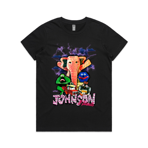 Johnson and Friends Tee by Lonely Kids Club. All clothing from our T-shirts to our shorts and hoodies are ethically made, and printed packed and shipped from Sydney.