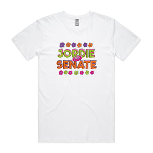 Jordie For Senate Tee by Lonely Kids Club. All clothing from our T-shirts to our shorts and hoodies are ethically made, and printed packed and shipped from Sydney.