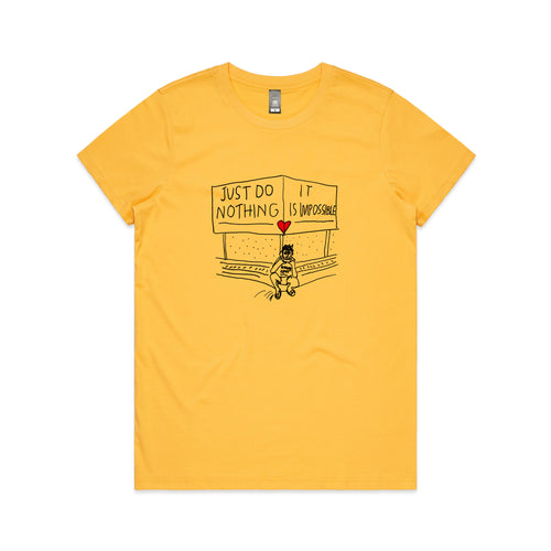 Just Do Nothing Tee by Lonely Kids Club. All clothing from our T-shirts to our shorts and hoodies are ethically made, and printed packed and shipped from Sydney.