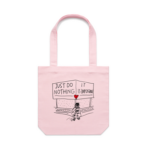 Just Do Nothing Tote by Lonely Kids Club. All clothing from our T-shirts to our shorts and hoodies are ethically made, and printed packed and shipped from Sydney.