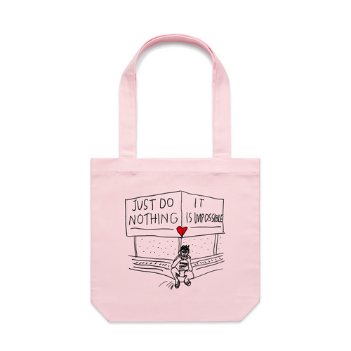 Just Do Nothing Tote by Lonely Kids Club. All clothing from our T-shirts to our shorts and hoodies are ethically made, and printed packed and shipped from Sydney.