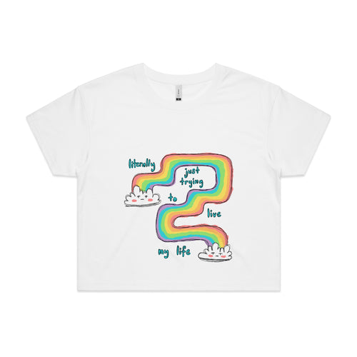 Just Trying To Live Tee by Lonely Kids Club. All clothing from our T-shirts to our shorts and hoodies are ethically made, and printed packed and shipped from Sydney.
