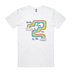 Just Trying To Live Tee by Lonely Kids Club. All clothing from our T-shirts to our shorts and hoodies are ethically made, and printed packed and shipped from Sydney.